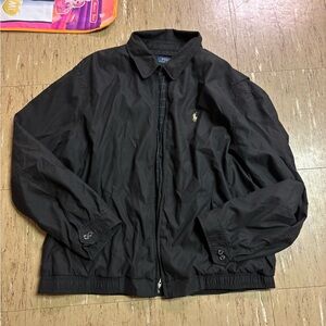 Polo Ralph Lauren Jacket Harrington Golf Full Zip Mens Black Coat XXL *FLAW